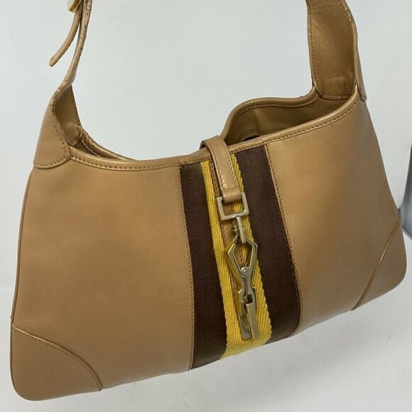 Gucci Vintage Jackie Camel Light Brown Leather Bag - Picture 5 of 12